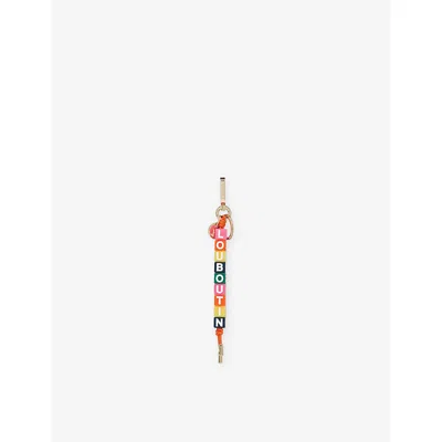 Christian Louboutin Womens Multi Square-bead Leather Keyring