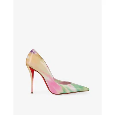 Christian Louboutin 100mm Miss Z Tie-dye Patent Leather Pumps In Multi
