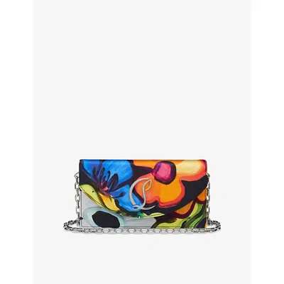 Christian Louboutin Womens Multi/silver Loubi54 Floral-print Crepe-satin Clutch Bag
