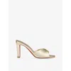 Christian Louboutin 85mm Fanny Metallic Leather Slide Sandals In Gold