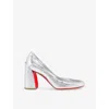 Christian Louboutin Womens  Miss Sab 85 Metallic-leather Courts