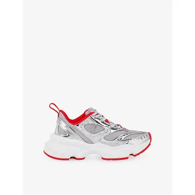CHRISTIAN LOUBOUTIN WOMENS SILVER SO FLO MESH TRAINERS EUR 37.5 / 4.5 UK