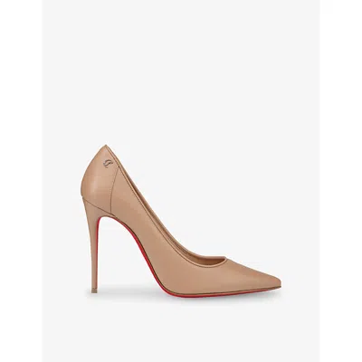 Christian Louboutin Womens Blush/lin Blush Sporty Kate 100 Nappa-leather Courts Eur 40.5 / 7.5 Uk In Pink
