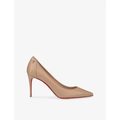 Christian Louboutin Womens Blush/lin Blush Sporty Kate 85 Leather Pumps Eur 36.5 / 3.5 Uk In Pink