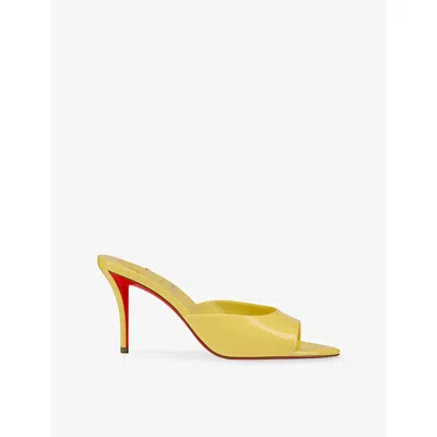 Christian Louboutin Miss Z Patent Leather Mules 80 In Yellow