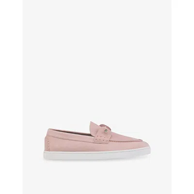 Christian Louboutin Chambeliboat Leather Boat Shoe In Pink