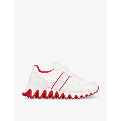 Christian Louboutin Womens White Nastroshark Chunky-sole Leather Low-top Trainers
