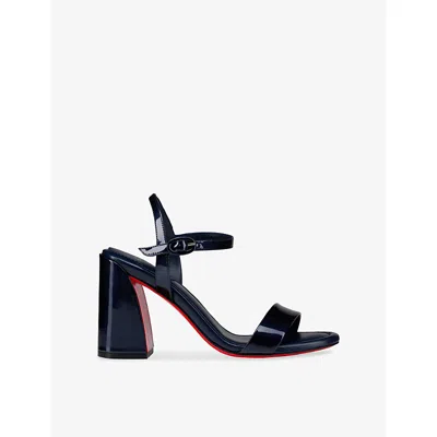 Christian Louboutin Womens Zaffiro Miss Jane 85 Patent-leather Heeled Sandals Eur 40 / 7 Uk