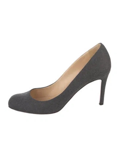 Pre-owned Christian Louboutin Wool Pumps In Gray