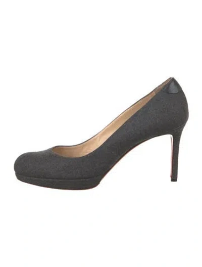 Pre-owned Christian Louboutin Wool Pumps In Grey