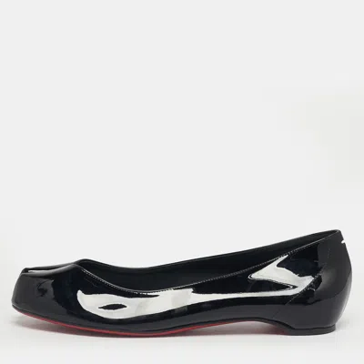 Pre-owned Christian Louboutin X Maison Margiel Black Patent Leather Ballet Flats Size 37