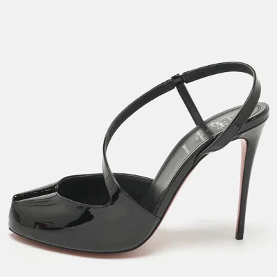 Pre-owned Christian Louboutin X Maison Margiela Black Patent Leather Loubiella Pumps Size 39