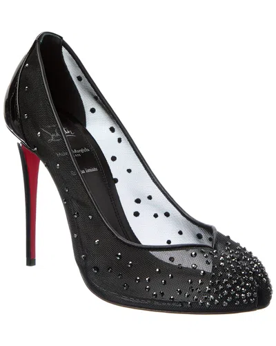 Christian Louboutin X Maison Margiela Bridiela Una Strass 100 Mesh & Patent Slingback Pump