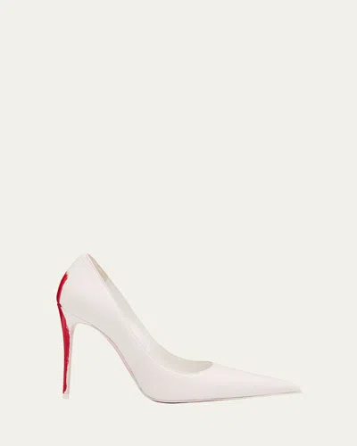 Christian Louboutin X Maison Margiela Martoubi Red-sole Leather Pumps In White