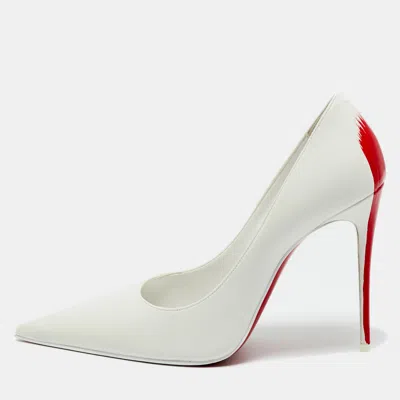 Pre-owned Christian Louboutin X Maison Margiela White Leather Martoubi Pumps Size 40