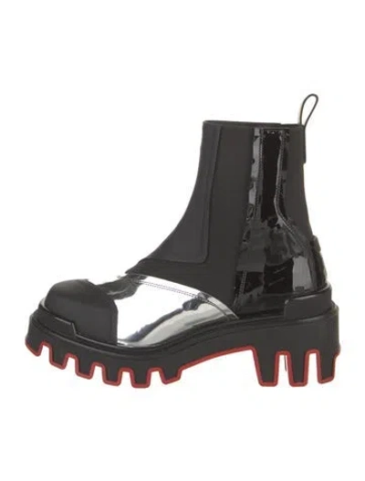 Pre-owned Christian Louboutin X Marvel Leather Chelsea Boots In Black