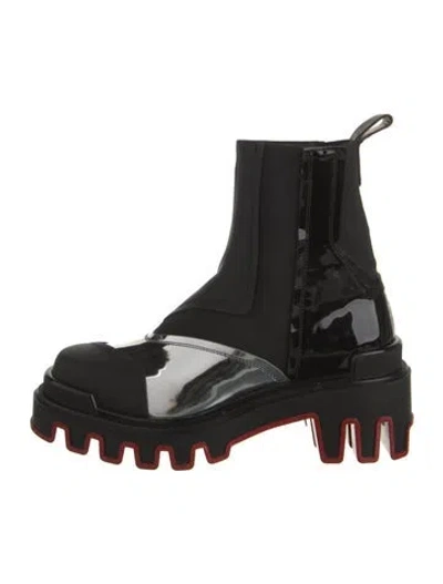 Pre-owned Christian Louboutin X Marvel Leather Chelsea Boots In Black