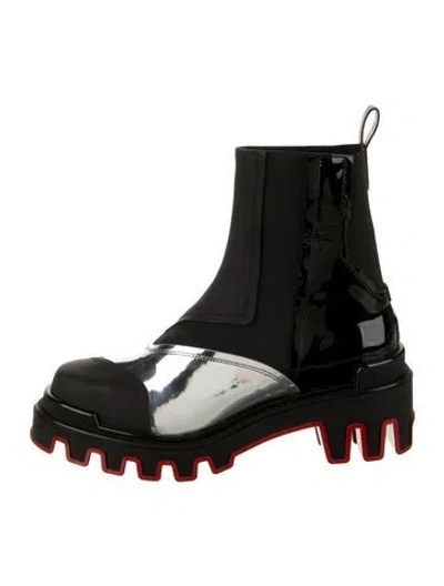 Pre-owned Christian Louboutin X Marvel Leather Chelsea Boots In Black