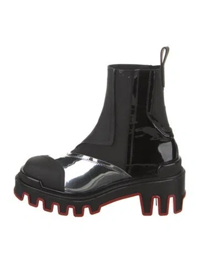 Pre-owned Christian Louboutin X Marvel Patent Leather Chelsea Boots In Multi