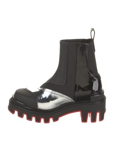Pre-owned Christian Louboutin X Marvel Patent Leather Chelsea Boots In Multi