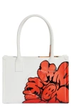 CHRISTIAN LOUBOUTIN X SHUN SUDO SMALL BY MY SIDE BUTTON FLOWER LEATHER TOTE