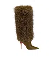 Christian Louboutin Yangzee Leather Knee-high Boots 100 In Brown