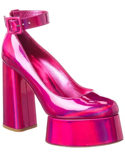Christian Louboutin Yazefir 130 Leather Platform Sandal In Pink