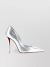 Christian Louboutin Miss Z Pumps In Silver Laminated Nappa Leather