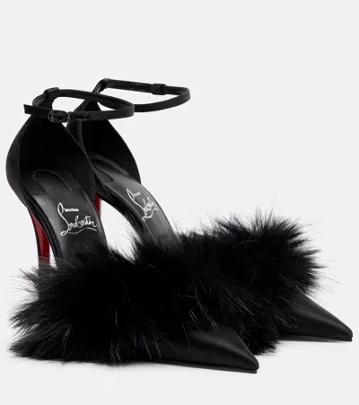 Christian Louboutin Zanzee 100 Crêpe Satin Pumps In Black