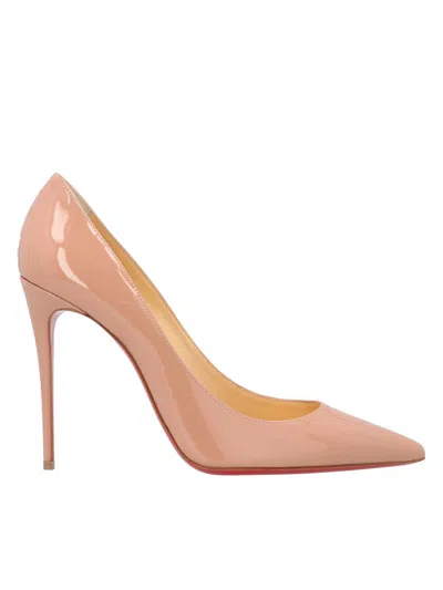 Christian Louboutin Kate 100 Patent Leather Pump In Nude Color In Rosado