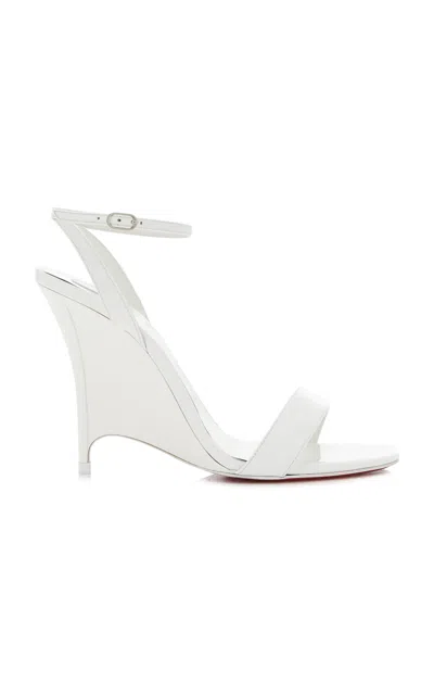 Christian Louboutin Zeezeenella 100mm Patent Leather Sandals In White