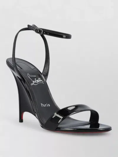 Christian Louboutin Zeezeenella Patent Leather Open Toe Pumps In Black