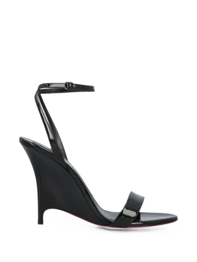 Christian Louboutin Zeezeenella Patent Leather Sandals In Black