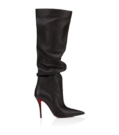 Christian Louboutin Zependris 100 Deer Leather Knee-high Boots In Black