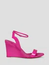 Christian Louboutin Patent Leather Wedge Sandals In Pink & Purple