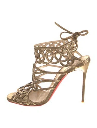 Pre-owned Christian Louboutin Zigouwi Leather Gladiator Sandals
