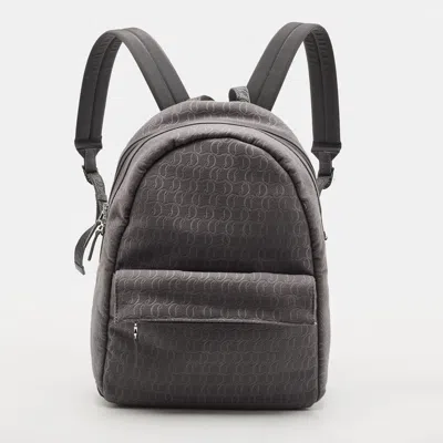 Pre-owned Christian Louboutin Zip N Flap Grey Monogram Jacquard Backpack In Gray