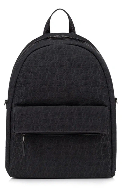 Christian Louboutin Front Zip Pocket Logo jacquard Strap Backpack In Black ModeSens