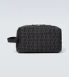 Christian Louboutin Zip N Flap Logo Jacquard Pouch In Black/black/black