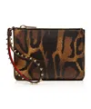 Christian Louboutin Cabata Leopard-print Stud-embellished Mini Bag In Black