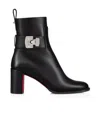Christian Louboutin Womens Booty Lock 70 Leather Heeled Courts Blac In Black