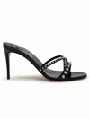 Christian Louboutin Tatoosh Spikes Red Sole Slide Sandals In Black