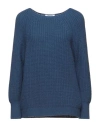 Christian Maier Woman Sweater Slate Blue Size L Cashmere In Blue