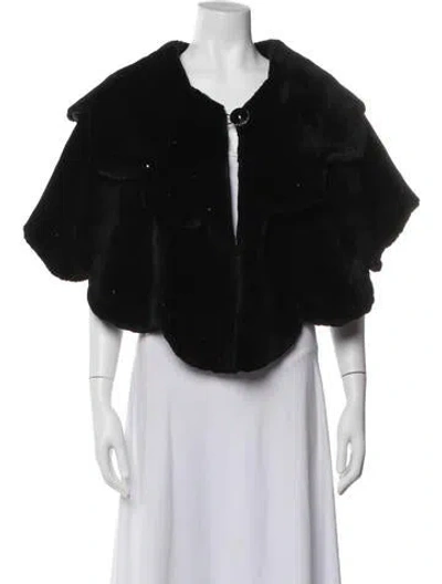 Pre-owned Christian Nobel Faux Fur Evening Jacket In Black