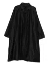 Christian Peau Button-fastening Silk Coat In Black