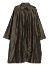 Christian Peau Buttoned Silk Coat In Brown