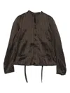 Christian Peau Striped Button-fastening Jacket In Brown