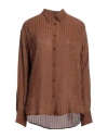 Christian Pellizzari Woman Shirt Brown Size 8 Viscose
