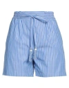 Christian Pellizzari Woman Shorts & Bermuda Shorts Azure Size 6 Cotton In Blue