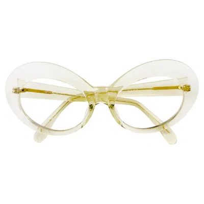 Pre-owned Christian Roth 1990's  Clear Owl Style Glasses In Sand